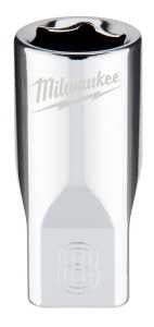 Milwaukee 45-34-9034 Socket, 8 mm Socket, Standard Socket, 4.921 in OAL, 1/4 in Drive, 6 -Point, Chrome Vanadium Steel