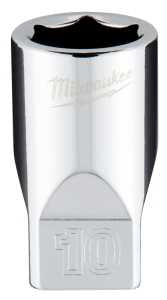 Milwaukee 45-34-9036 Socket, 10 mm Socket, Standard Socket, 4.921 in OAL, 1/4 in Drive, 6 -Point, Chrome Vanadium Steel