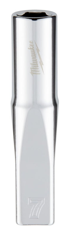 Milwaukee 45-34-9045 Socket, 7 mm Socket, Deep Socket, 2.559 in OAL, 1/4 in Drive, 6 -Point, Chrome Vanadium Steel