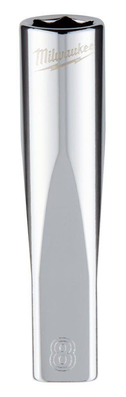 Milwaukee 45-34-9046 Socket, 8 mm Socket, Deep Socket, 2.559 in OAL, 1/4 in Drive, 6 -Point, Chrome Vanadium Steel