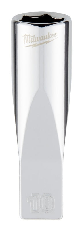 Milwaukee 45-34-9048 Socket, 10 mm Socket, Deep Socket, 2.559 in OAL, 1/4 in Drive, 6 -Point, Chrome Vanadium Steel