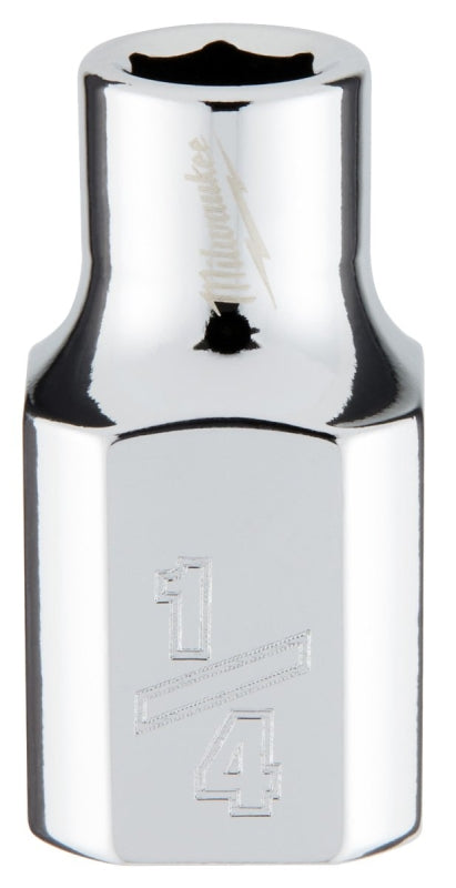 Milwaukee 45-34-9060 Socket, 1/4 in Socket, Standard Socket, 3.543 in OAL, 3/8 in Drive, 6 -Point, Chrome Vanadium Steel