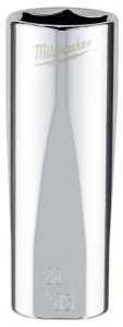 Milwaukee 45-34-6875 Socket, 11/16 in Socket, Deep Socket, 3.543 in OAL, 3/8 in Drive, 6 -Point, Chrome Vanadium Steel