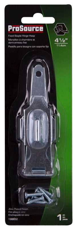 ProSource LR-134-BC-PS Safety Hasp, 4-1/2 in L, Steel, Zinc, 7/16 in Dia Shackle, Fixed Staple