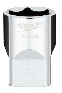 Milwaukee 45-34-9105 Socket, 13/16 in Socket, Standard Socket, 1.1 in OAL, 1/2 in Drive, 6 -Point, Chrome Vanadium Steel