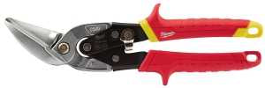 Milwaukee 48-22-4562 Aviation Snip, 10 in OAL, 5 in L Cut, Straight Cut, Steel Blade, Ergonomic Handle, Red Handle