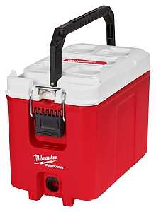 Milwaukee PACKOUT 48-22-8460 Compact Cooler, 16 qt Cooler, Polymer, Red, 30 hr Ice Retention