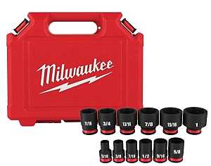Milwaukee 49-66-7005 SHOCKWAVE Impact Duty Series Standard Socket Set, Steel, Black, Includes: (1) Storage Case