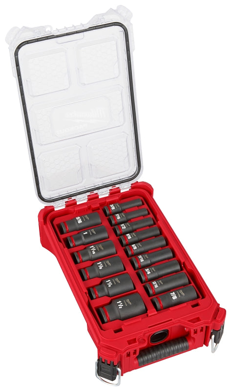 Milwaukee SHOCKWAVE Impact Duty Series 49-66-6802 Socket Set, Chrome Molybdenum Steel, 15-Pieces
