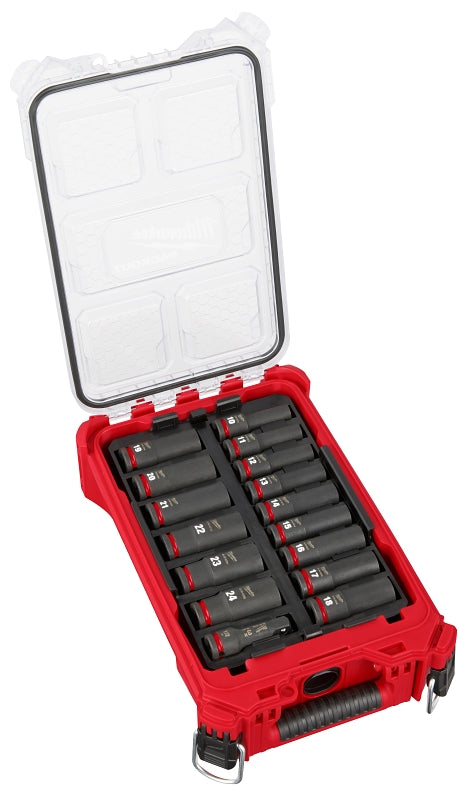 Milwaukee SHOCKWAVE Impact Duty Series 49-66-6803 Socket Set, Chrome Molybdenum Steel, 16-Pieces