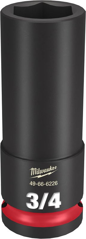 Milwaukee SHOCKWAVE Impact Duty 49-66-6226 Deep Impact Socket, 3/4 in Socket, 1/2 in Drive, Square Drive, 6-Point