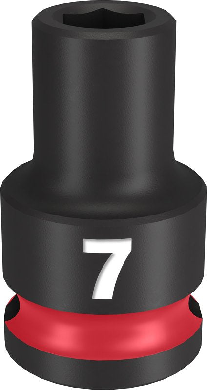 Milwaukee SHOCKWAVE Impact Duty 49-66-6131 Shallow Impact Socket, 7 mm Socket, 3/8 in Drive, Square Drive, 6-Point