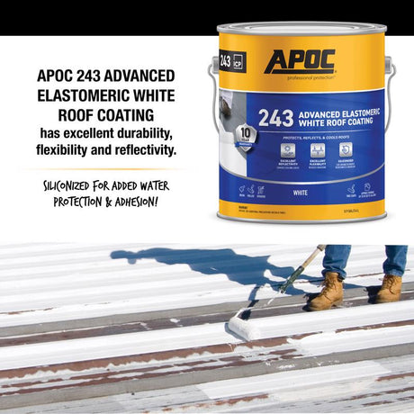 APOC Gloss White Acrylic Roof Coating 1 gal, Pack of 4