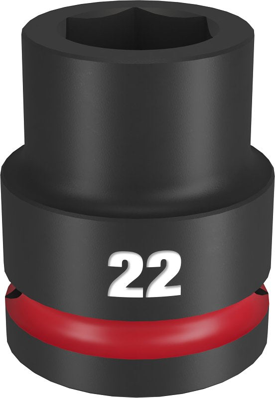 Milwaukee SHOCKWAVE Impact Duty 49-66-6360 Shallow Impact Socket, 22 mm Socket, 3/4 in Drive, Square Drive, 6-Point