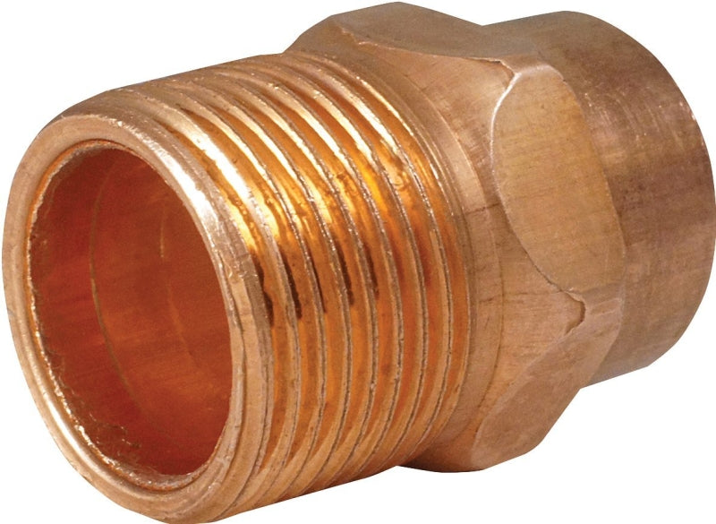 Nibco 80310CP Pipe Adapter, 1/2 in, Sweat x MIP, Copper