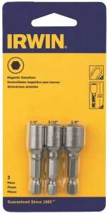 Irwin IWAF243-4 Series Nutsetter Set, 2-9/16 in L Dimensions, 3-Piece, Lobular, Steel, 3/PK