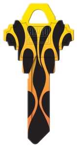 Hy-Ko 16010SC1-18 Key Blank, Flames, For: Schlage SC1 Keyways, SC1-18 Key Number, Pack of 10