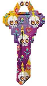 Hy-Ko 16010SC1-24 Key Blank, Skull, Brass, White, For: Schlage SC1 Keyways, SC1 Key Number, Pack of 10