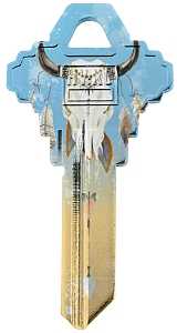 Hy-Ko 16010SC1-29 Key Blank, Skull, Brass, For: Schlage SC1 Keyways, SC1 Key Number, White, Pack of 10