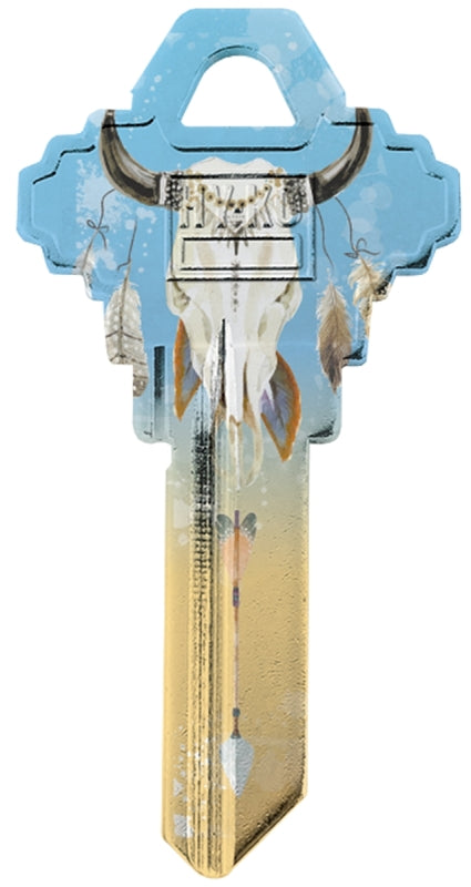 Hy-Ko 16010SC1-29 Key Blank, Skull, Brass, For: Schlage SC1 Keyways, SC1 Key Number, White, Pack of 10