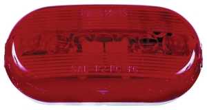 PM V135R Marker Light, Oval, 4-1/8 in W, 2 in H, 12 V, Incandescent Lamp, Red Lens, Surface