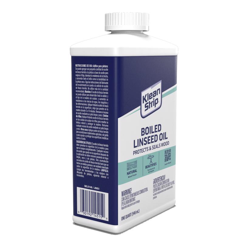 Klean Strip Transparent Clear Oil-Based Linseed Oil Modified Alkyd Boiled Linseed Oil 1 qt