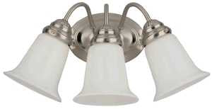 Westinghouse 66497 Wall Mount Fixture, 3-Lamp, Brushed Nickel Fixture
