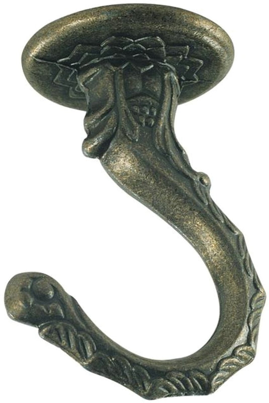 Westinghouse 7044100 Swag Hook, 1-1/4 in L, 1.88 in W, 2.63 in H, Metal, Antique Brass