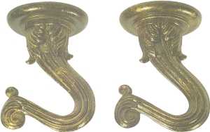 Westinghouse 7045100 Swag Hook, 1-1/2 in L, 1-1/4 in W, 1.06 in H, Metal, Antique Brass
