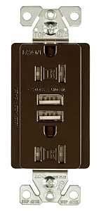Arrow Hart TR7755RB-K-L Combination USB Receptacle, 2 -Pole, 3.1 A USB, 15 A Receptacle, 2 -USB Port
