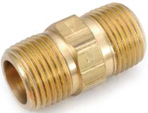 Anderson Metals 756122-02 Pipe Nipple, 1/8 in, MPT, Brass, 1 in L, Pack of 10