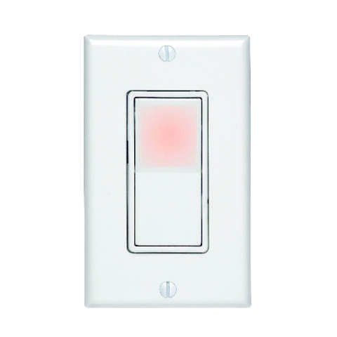 Leviton Decora 15 amps Three Pole 3-Way Illuminated Rocker Switch White 1 pk