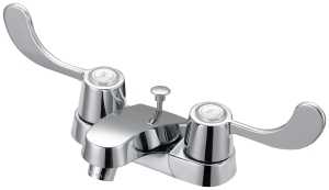 Boston Harbor F5120005CP Lavatory Faucet, 1.2 gpm, 2-Handle, 3-Faucet Hole, Metal/Plastic, Chrome Plated