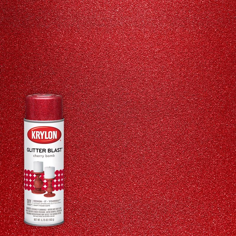 Krylon Glitter Blast Cherry Bomb Spray Paint 5.75 oz, Pack of 6