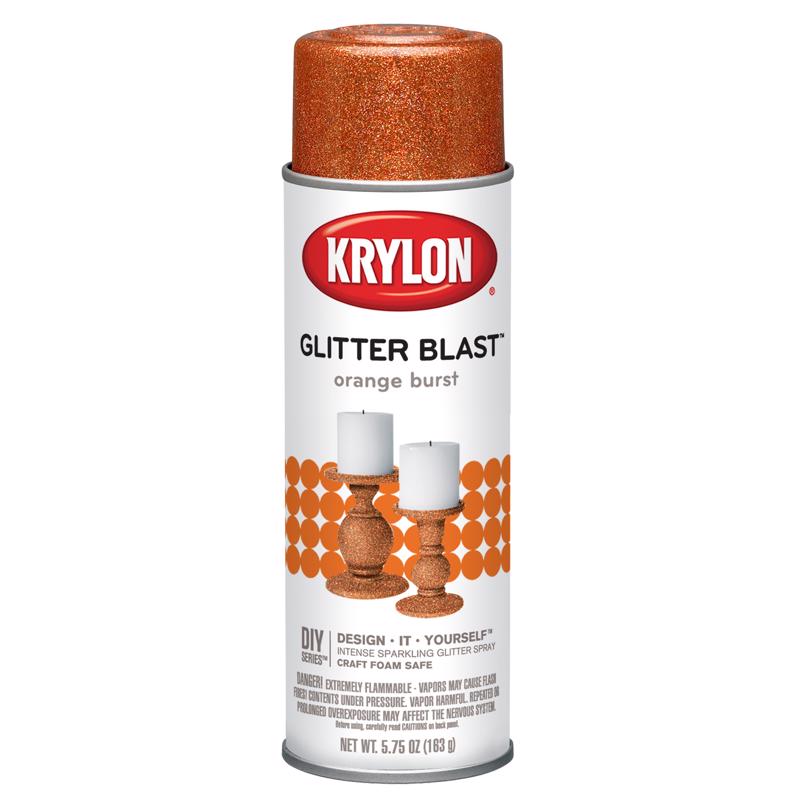 Krylon K03807A00 Craft Spray Paint, Glitter, Orange Burst, 5.75 oz, Can, Pack of 6