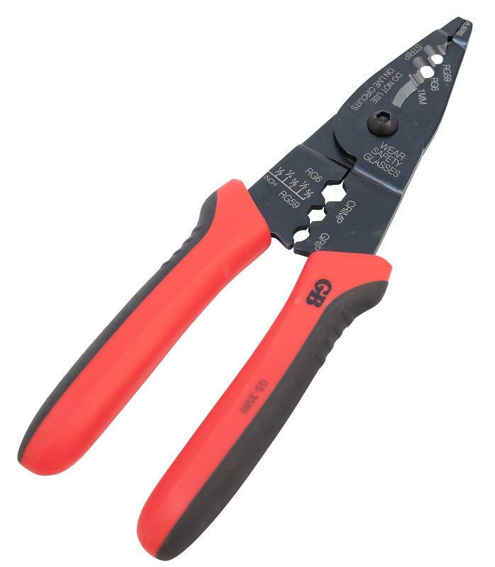 Gardner Bender GS-3589 Cutter and Stripper, 3/8 in Wire, 3/8 in Cutting Capacity, 8 in OAL, Cushion-Grip Handle