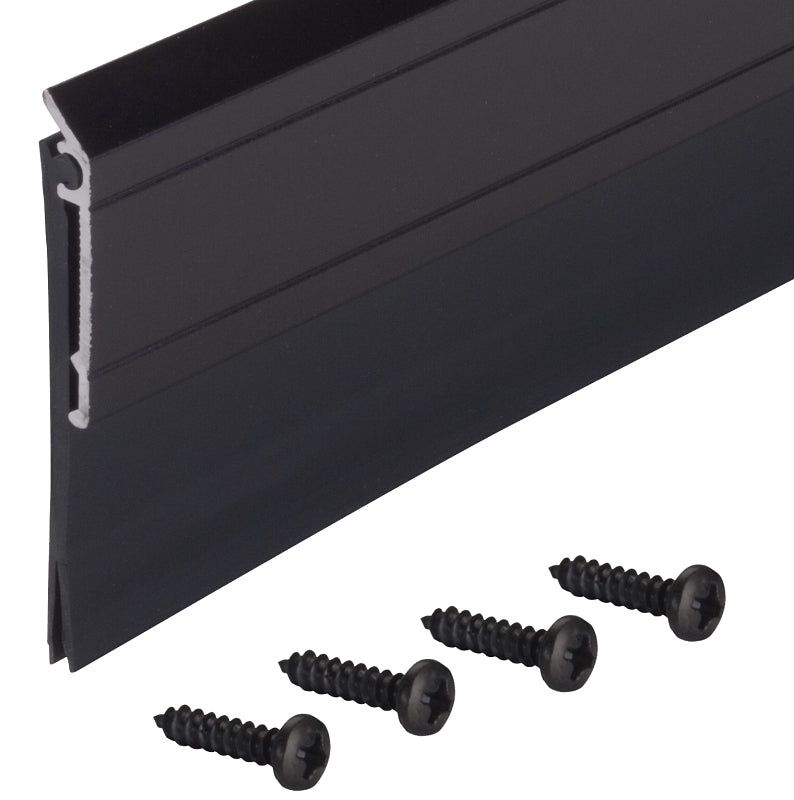 M-D 11820 Heavy-Duty Door Sweep, 36 in L, 2 in W, Aluminum Insert