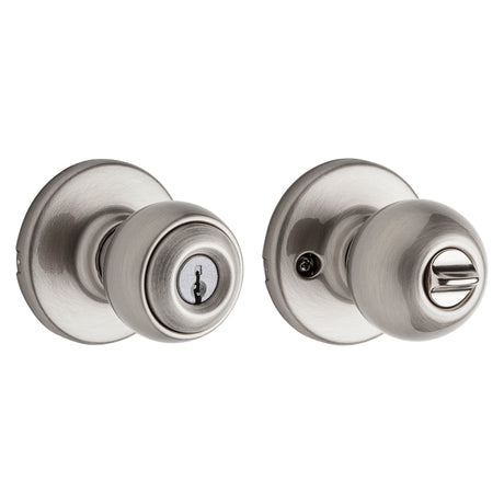 Kwikset 400P15RCLRCSK3BX Keyed Entry Knob, Satin Nickel, Pack of 3