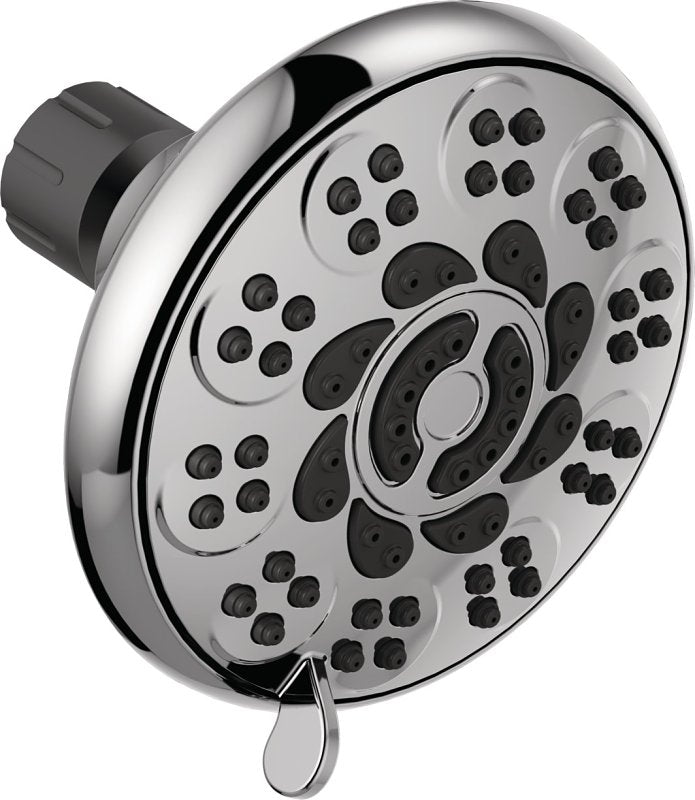 Peerless 76610 Shower Head, 1.75 gpm, 1/2 in Connection, 6-Spray Function, Plastic, Chrome, 4 in Dia
