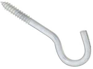 National Hardware 2156BC Series N220-871 Screw Hook, 5/16 in Opening, 4-1/2 in L, Steel, Zinc, Pack of 10
