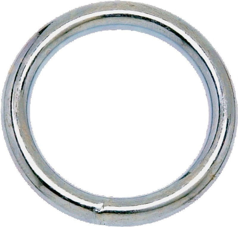 Campbell T7665001 Welded Ring, 200 lb Working Load, 2 in ID Dia Ring, #7B Chain, Steel, Nickel-Plated