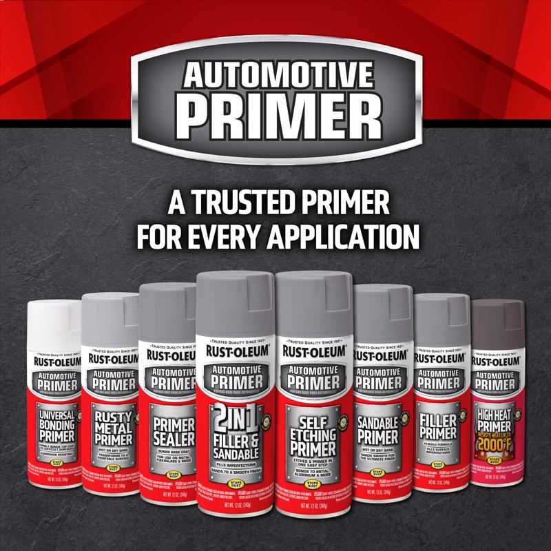 Rust-Oleum Stops Rust Flat/Matte Gray Automotive 2-in-1 Filler & Sandable Primer Spray 12 oz