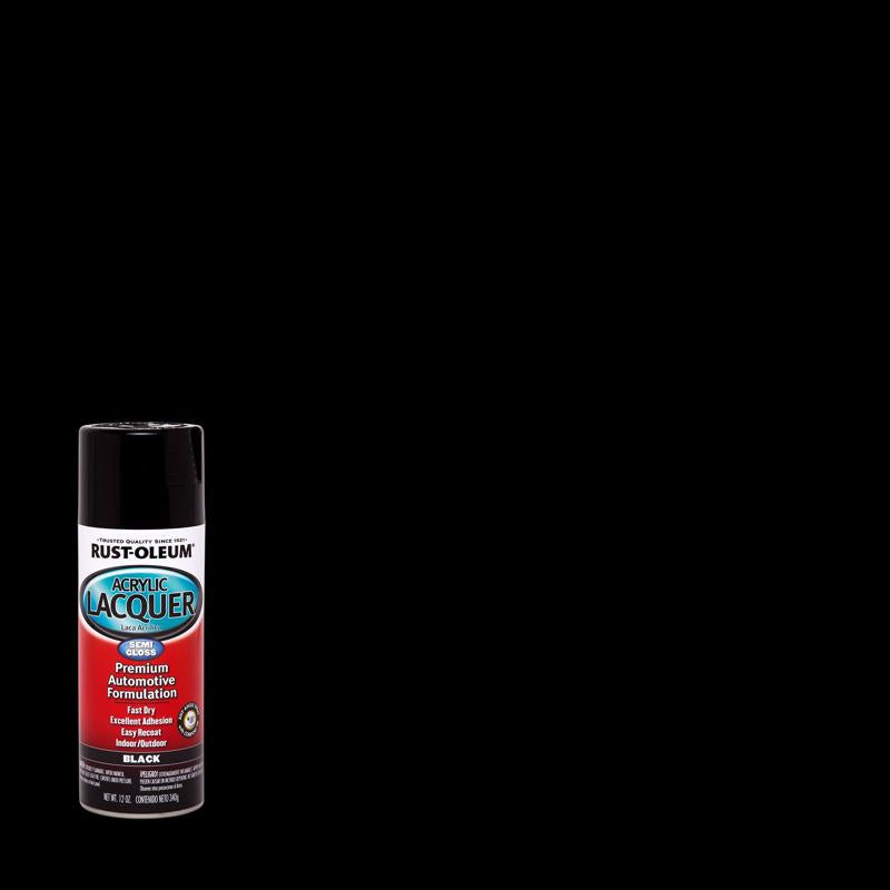 Rust-Oleum Automotive Lacquer Gloss Black Automotive Acrylic Lacquer Spray 12 oz, Pack of 6
