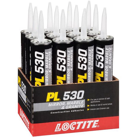 Loctite PL 530 Synthetic Rubber Construction Adhesive 10 oz, Pack of 12