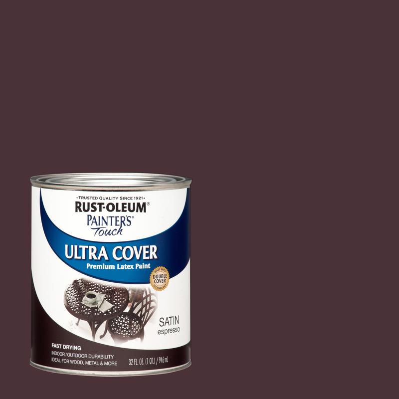 Rust-Oleum Painters Touch Ultra Cover Satin Espresso Protective Enamel Exterior and Interior 1 qt, Pack of 2