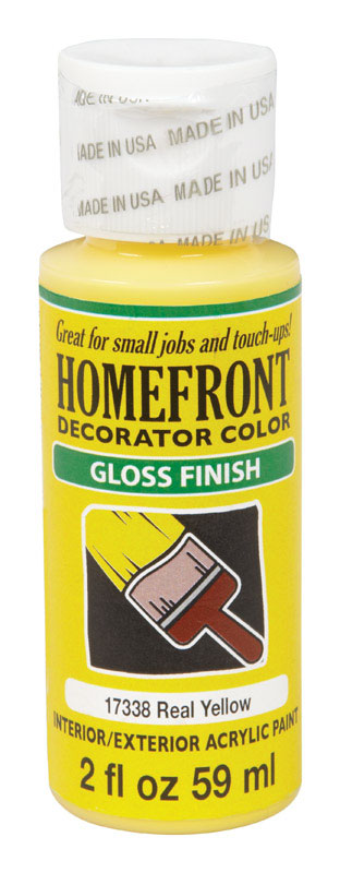 Homefront Gloss Real Yellow Hobby Paint 2 oz, Pack of 3