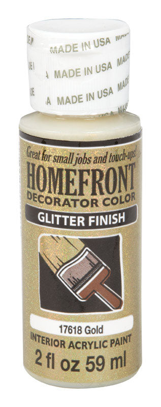 Homefront Glitter Gold Hobby Paint 2 oz, Pack of 3