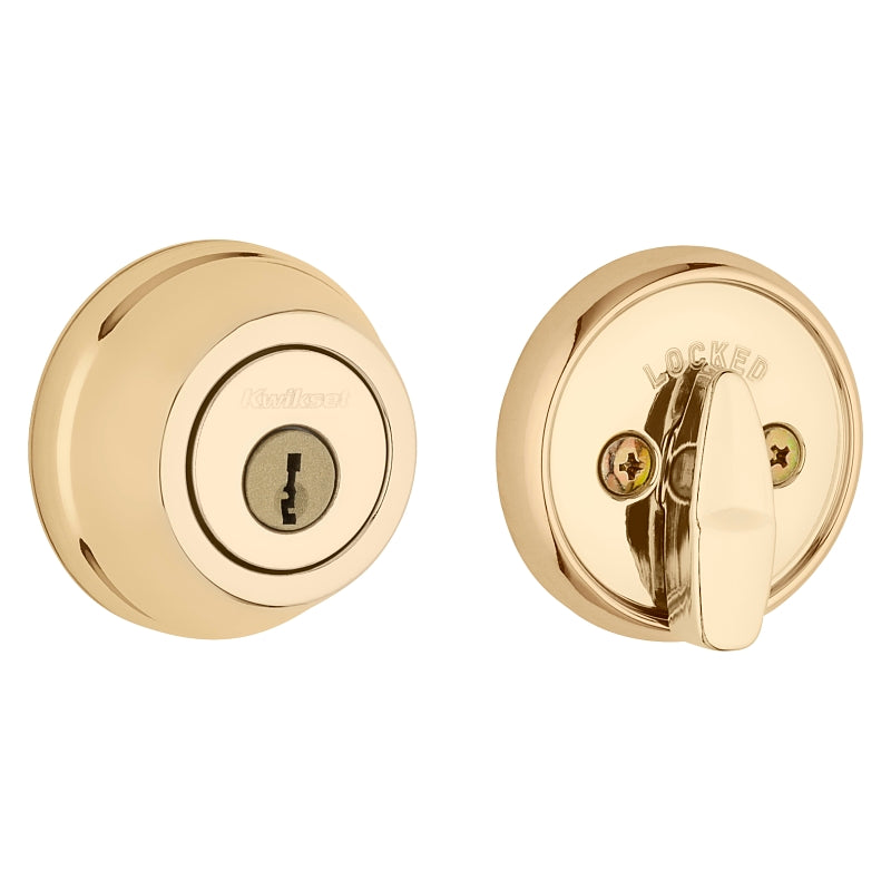 Kwikset 780 3 RCAL RCS K3 Deadbolt, Alike Key, Stainless Steel, Polished Brass, K3 Keyway, Pack of 3