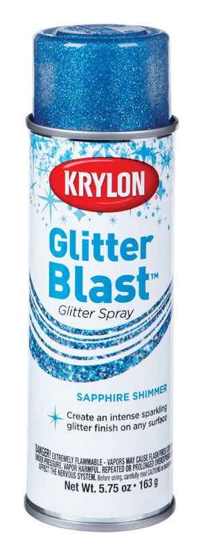 Krylon Glitter Blast Sapphire Shimmer Spray Paint 5.75 oz, Pack of 6