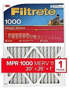 Filtrete 9803-4 Air Filter, 20 in L, 25 in W, 11 MERV, 1000 MPR, Pack of 4
